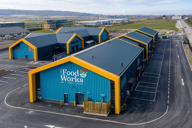 An aerial shot of the Food Works premises